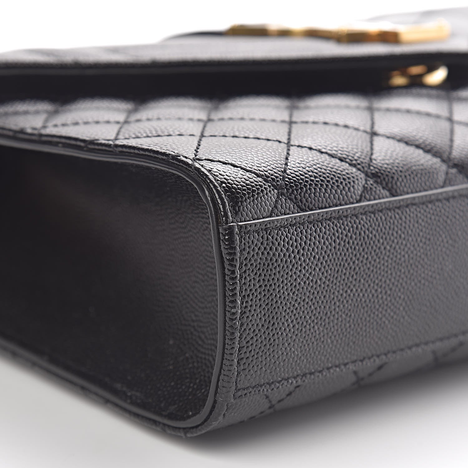 Saint Laurent Grain De Poudre Textured Mixed Matelasse Triquilt Medium Monogram Satchel Black 8 of 10