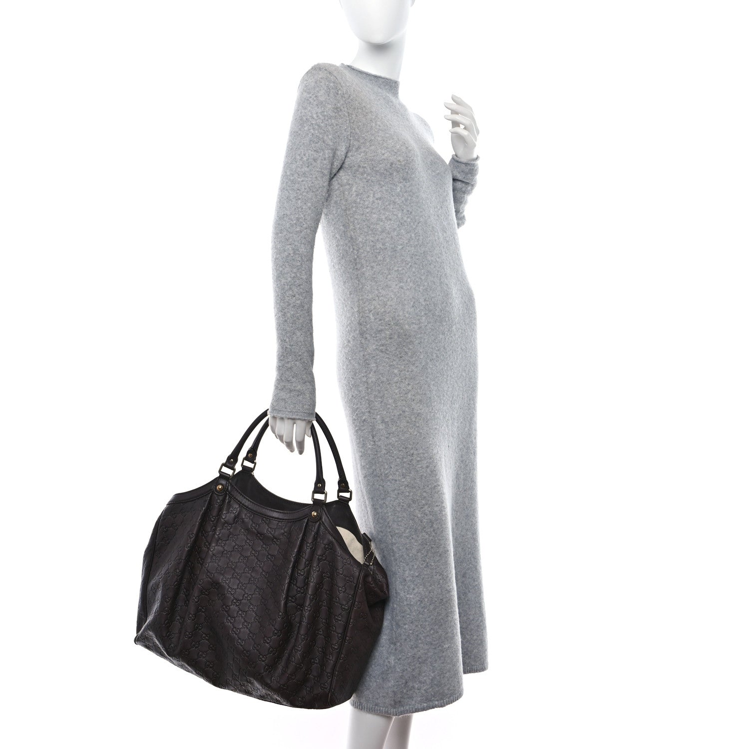 Gucci Guccissima Signature Large Sukey Tote Chocolate 2 of 14