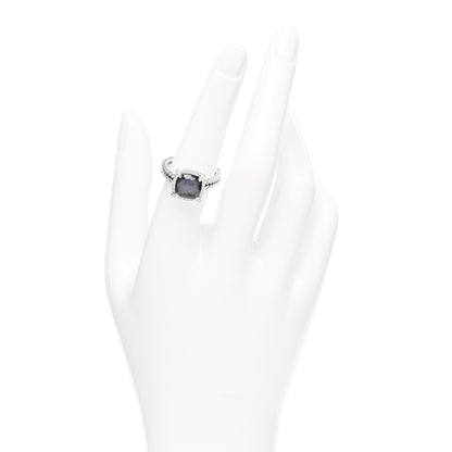 David Yurman Sterling Silver Diamond Black Orchid 9mm Chatelaine Pave Bezel Ring 54 7 2 of 4
