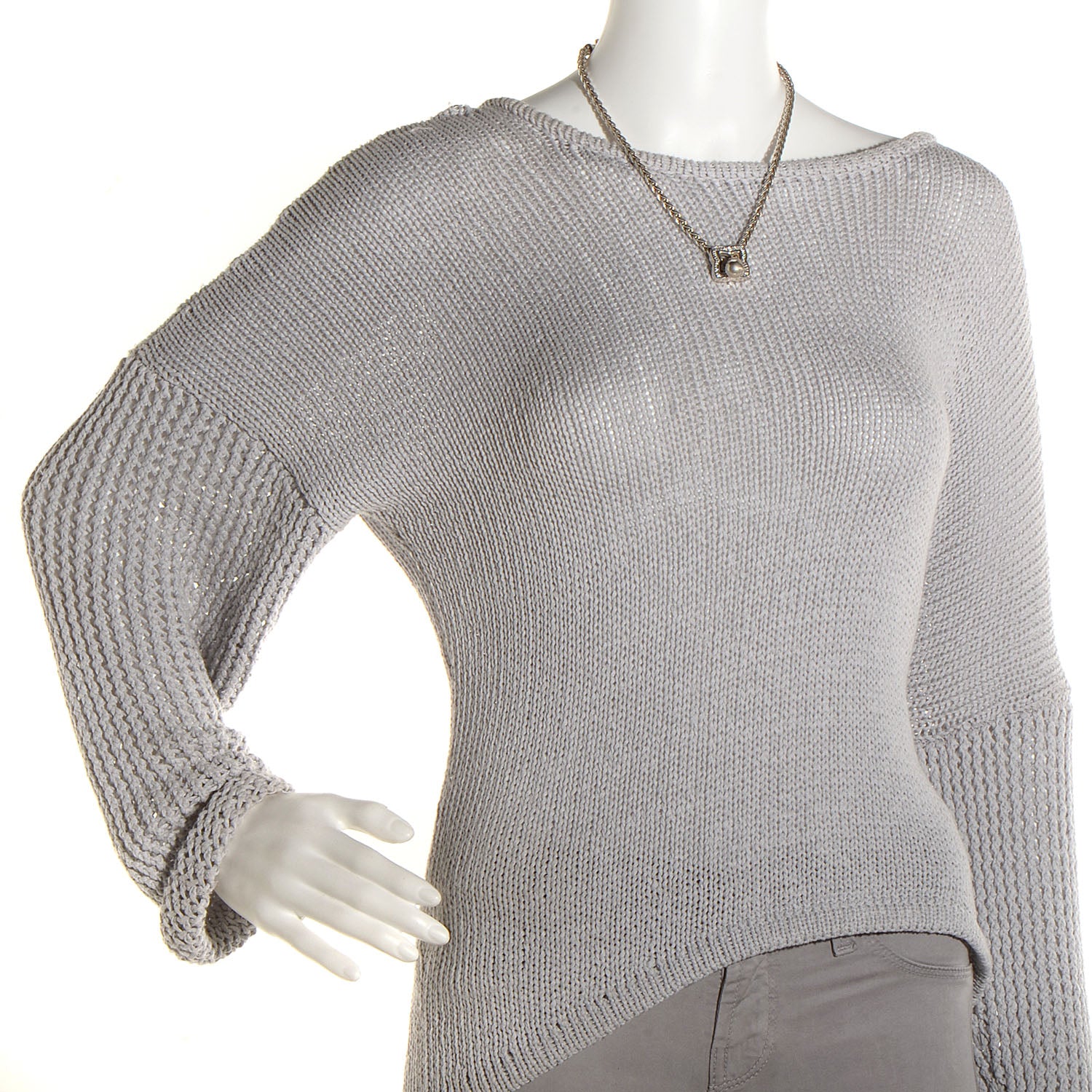 David Yurman Sterling Silver Diamond Quatrefoil Lariat Wheat Chain Necklace 2 of 7