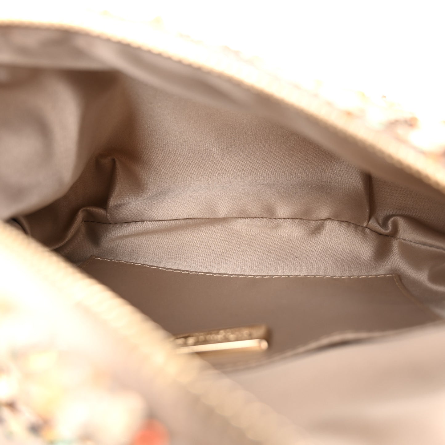 Sequin Calfskin Sparkling City Waist Bag Fanny Pack Beige