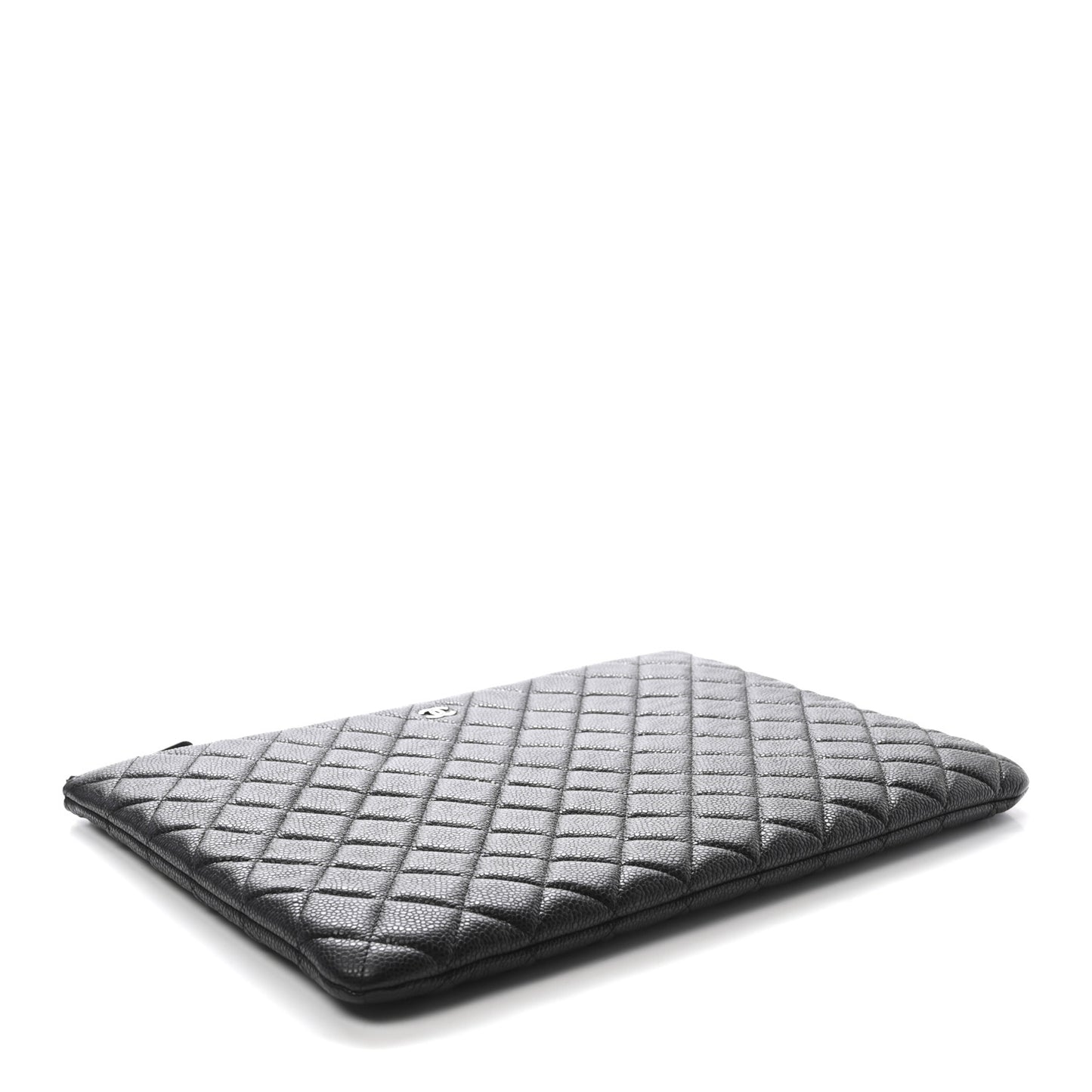 Caviar Quilted Large Cosmetic Case Black