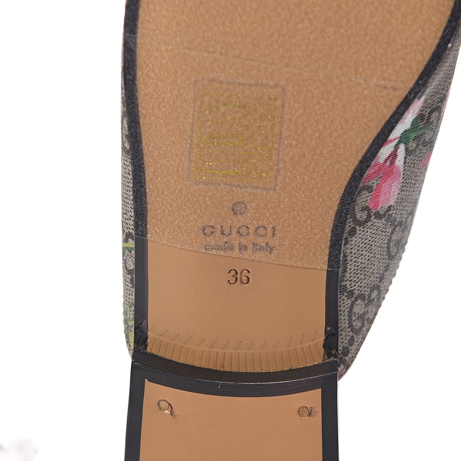 Gucci GG Supreme Monogram Blooms Womens Princetown Slippers 36 Beige Multicolor Dry Rose 8 of 11