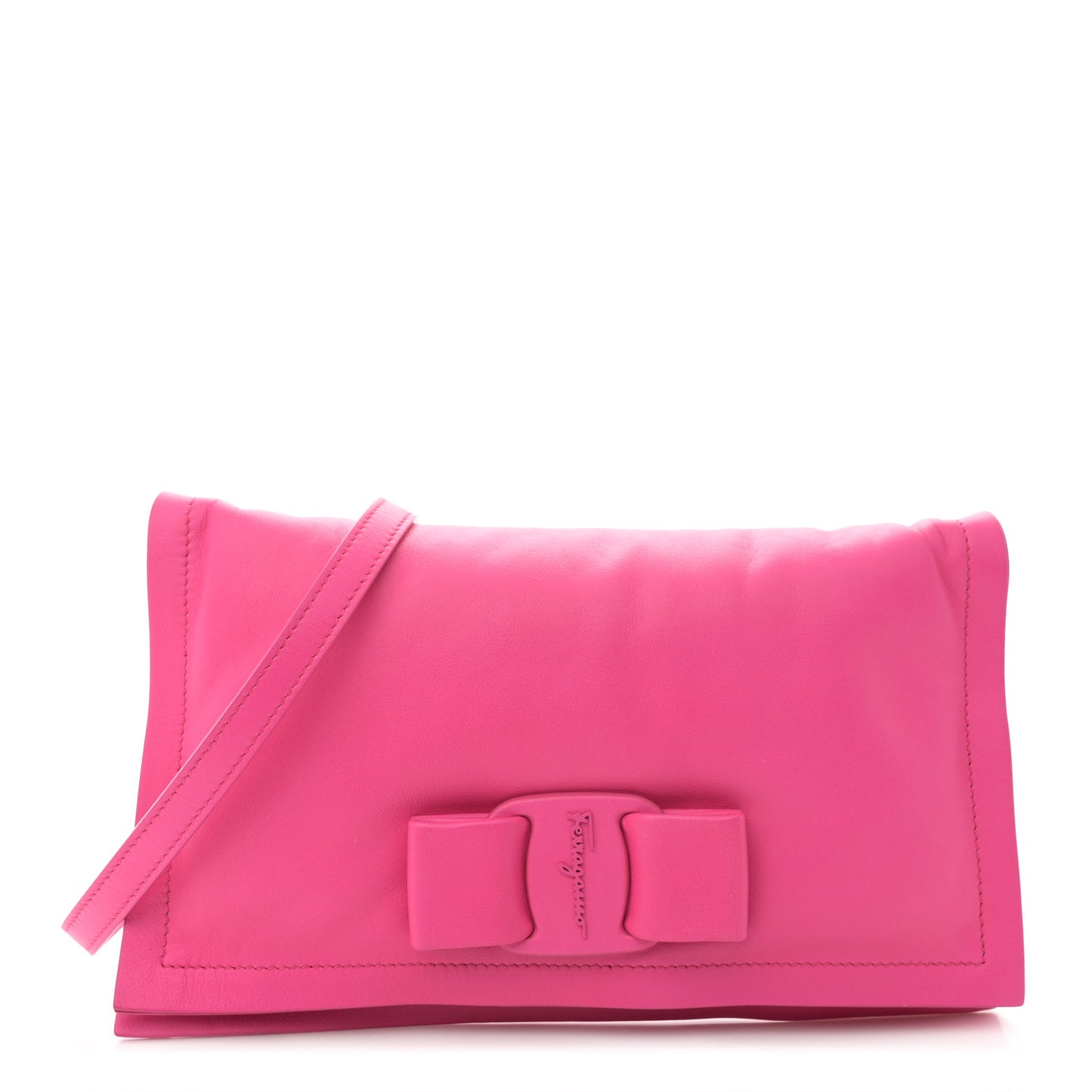 Calfskin Mini Viva Bow Shoulder Bag Hot Pink