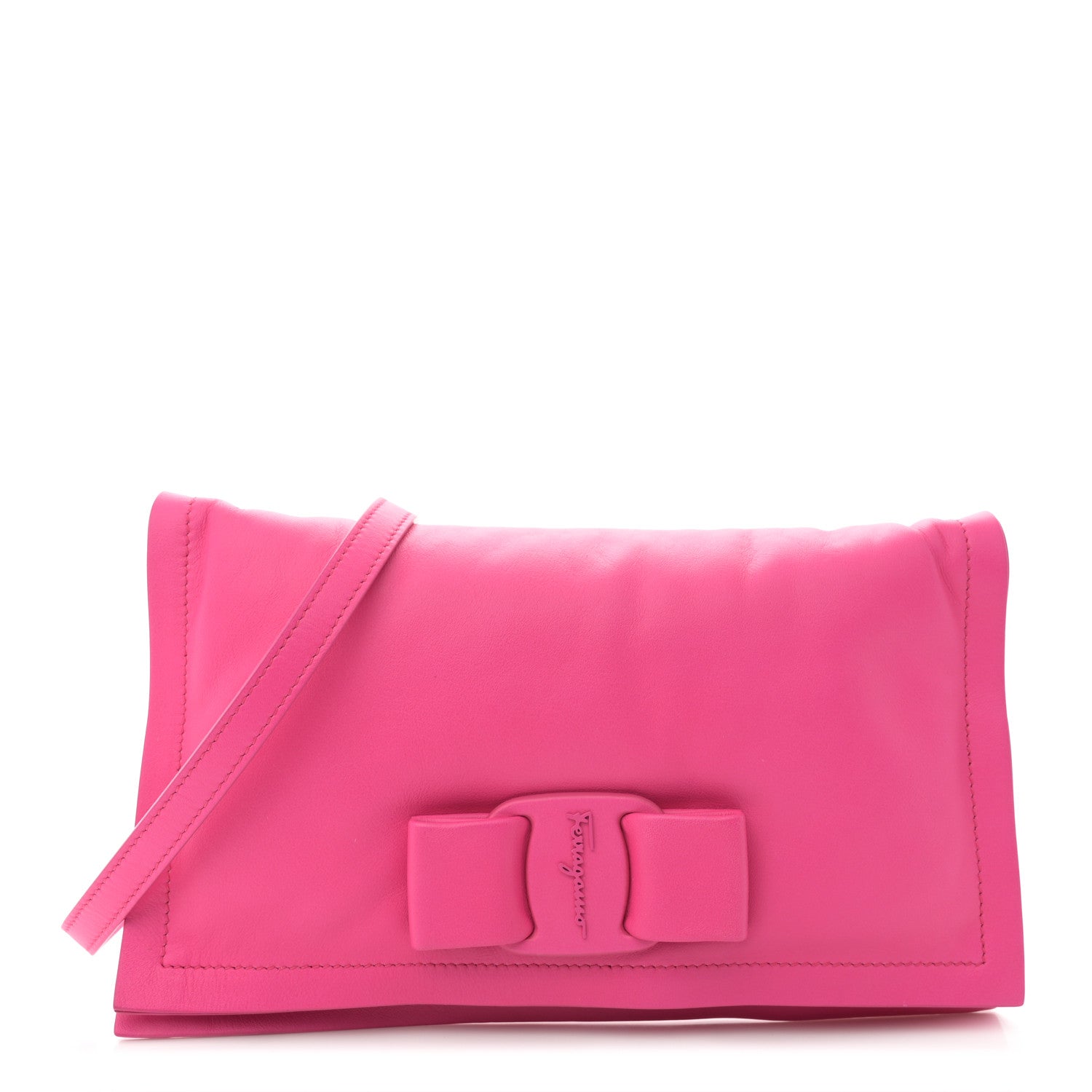 Salvatore Ferragamo Calfskin Mini Viva Bow Shoulder Bag Hot Pink 1 of 9