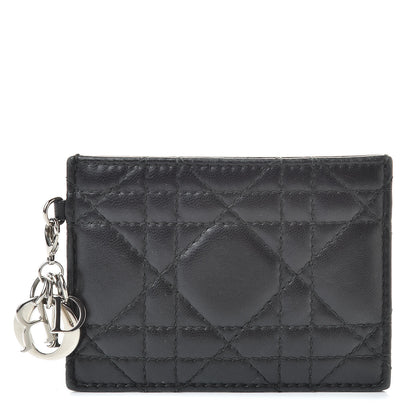 Christian Dior Lambskin Cannage Lady Dior Card Holder Black 1 of 9