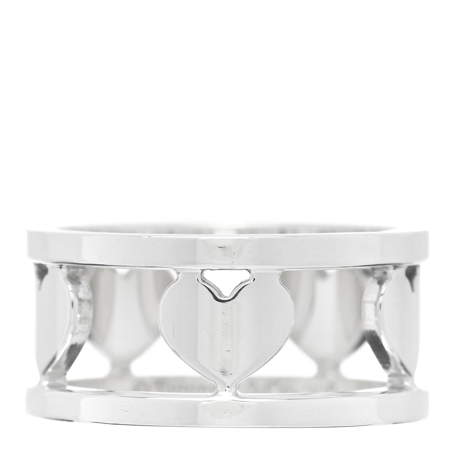 Tiffany Sterling Silver Heart Stencil Band Ring 47 4 1 of 5