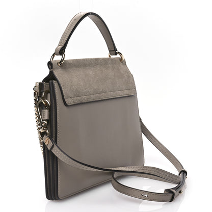 Chloe Suede Calfskin Small Faye Top Handle Bag Motty Grey 3 of 11