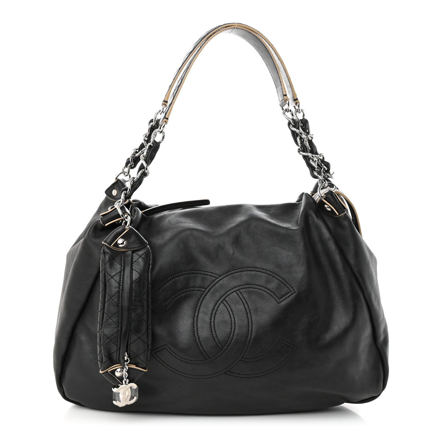 Chanel Lambskin Large Edgy Hobo Black 1 of 11