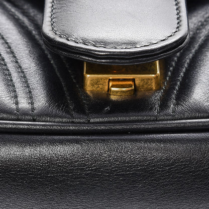 Gucci Calfskin Matelasse Small GG Marmont Shoulder Bag Black 8 of 11