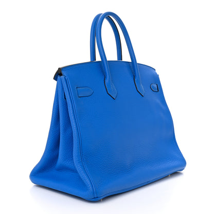 Hermes Taurillon Clemence Birkin 35 Bleu Hydra 3 of 11