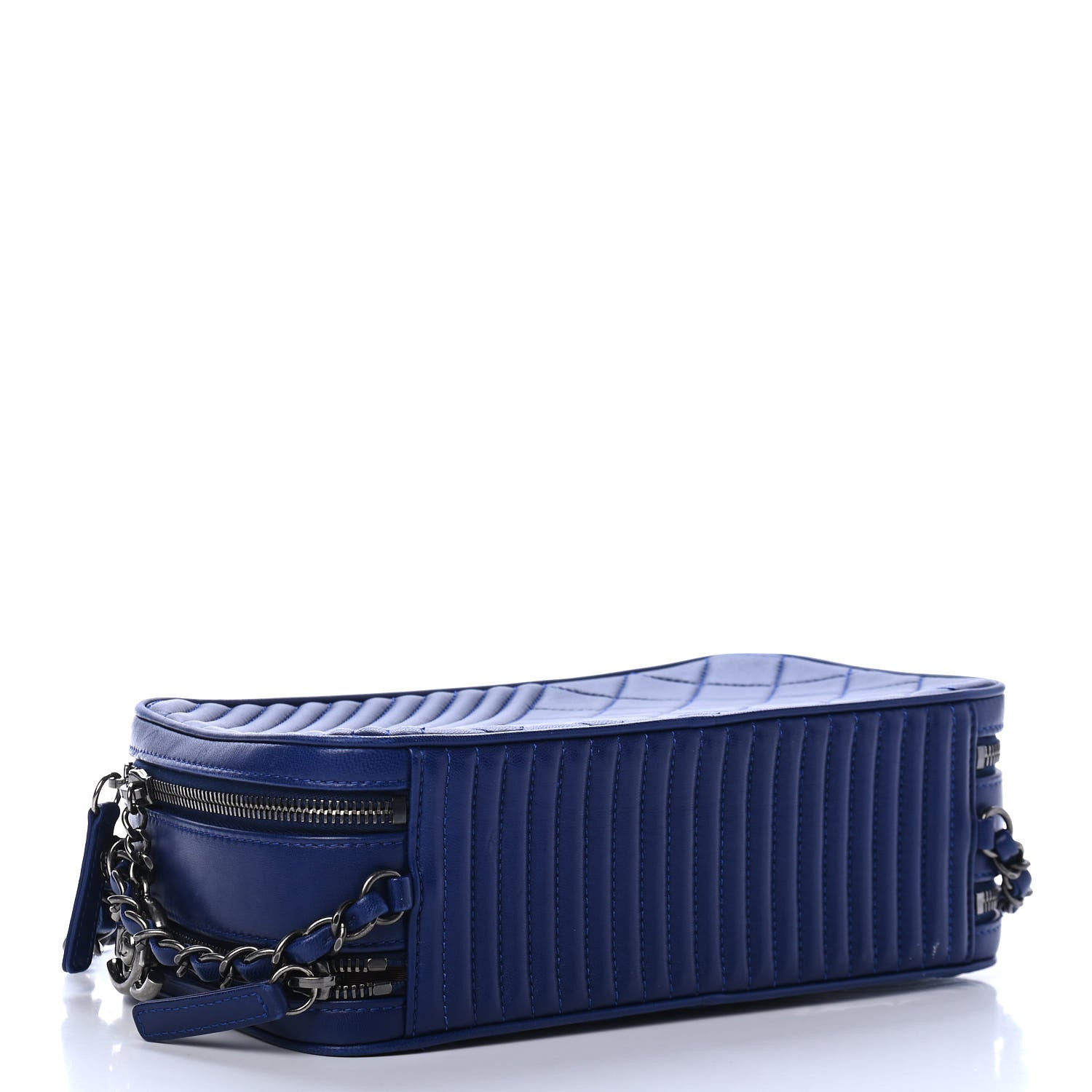 Chanel Lambskin Large Coco Boy Camera Case Blue 3 of 4