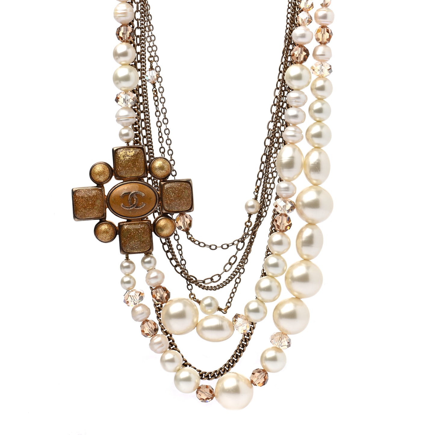 Glass Pearl Gripoix Necklace