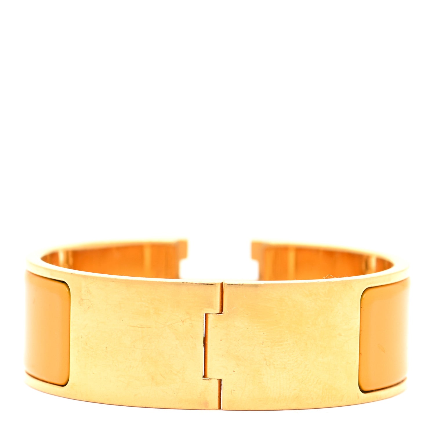 Hermes Enamel Wide Clic Clac H Bracelet PM Jaune Soleil 3 of 10