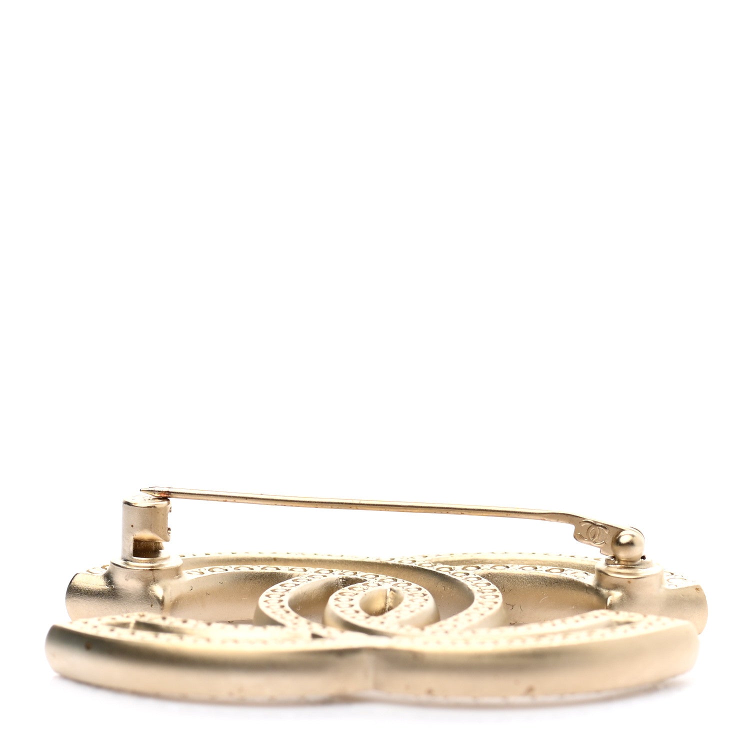 Chanel Crystal CC Brooch Light Gold 5 of 6