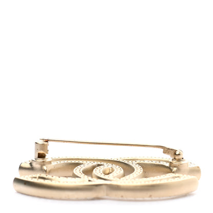 Chanel Crystal CC Brooch Light Gold 5 of 6