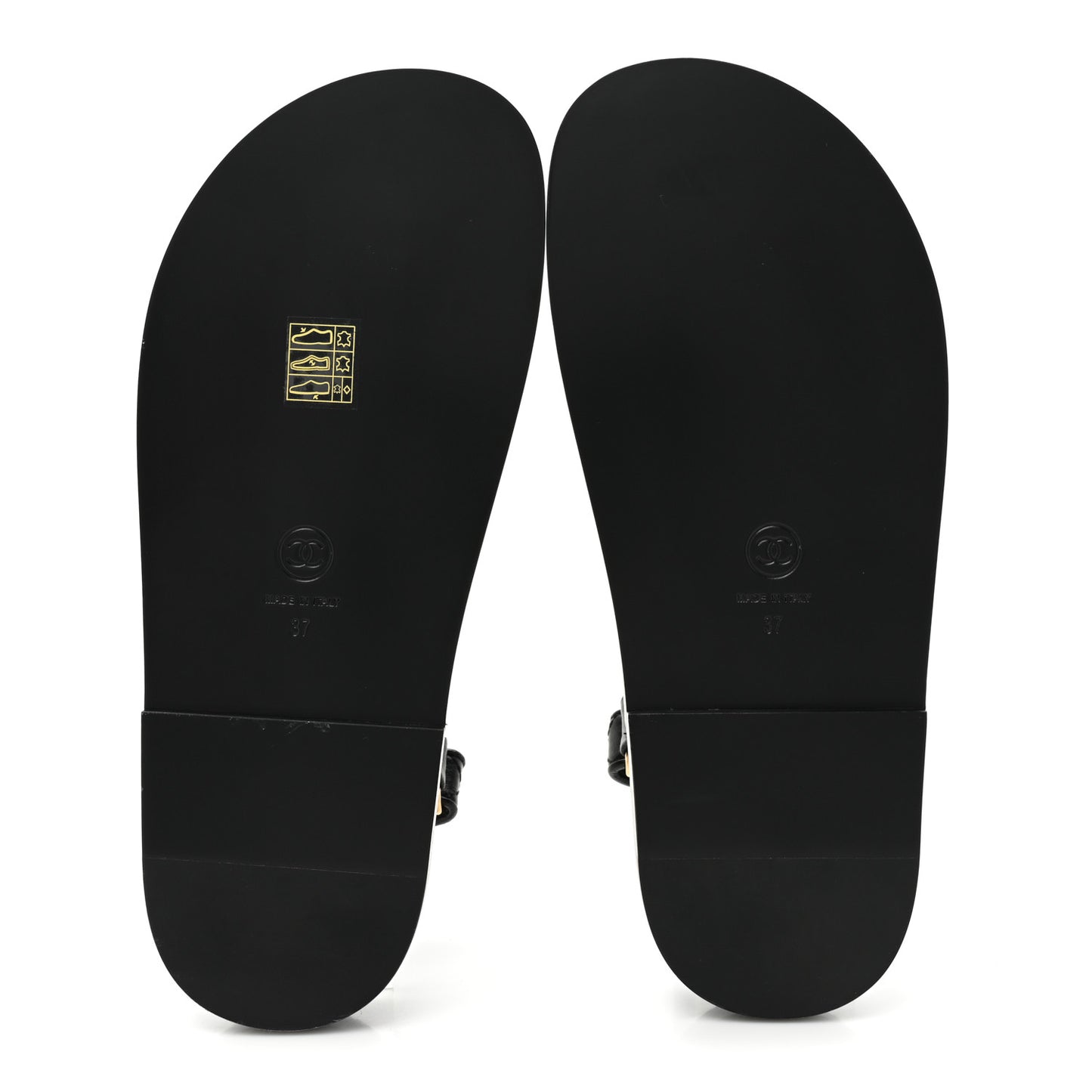 Grained Calfskin Velcro Dad Sandals 37 Black