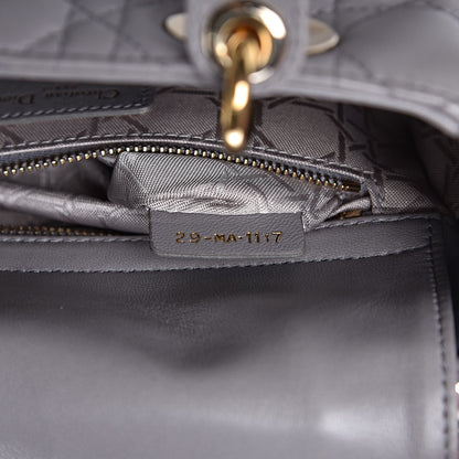 Christian Dior Lambskin Cannage Small My Lady Dior Gris 9 of 12