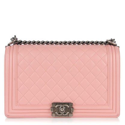 Chanel Lambskin Quilted New Medium Boy Flap Light Pink 1 of 12