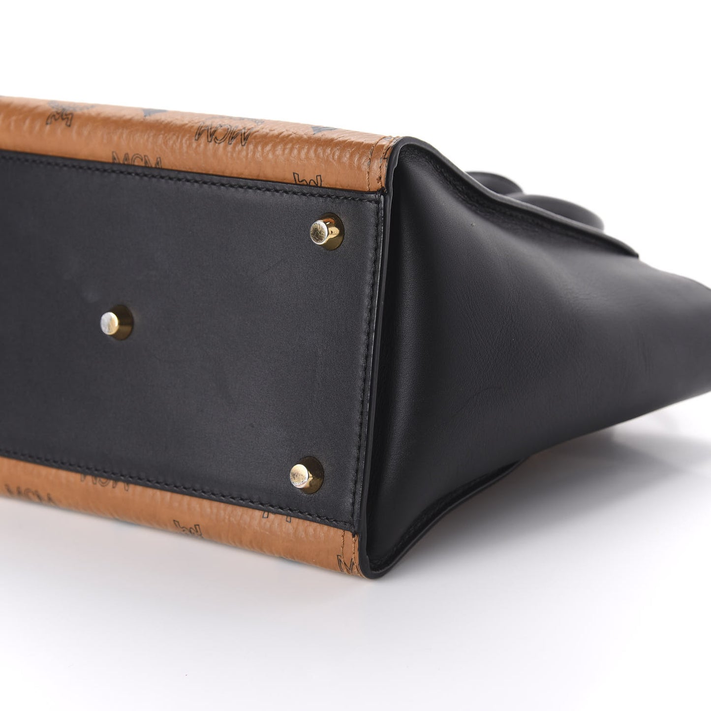 Visetos Small Kathy Double Zip Tote Cognac Black