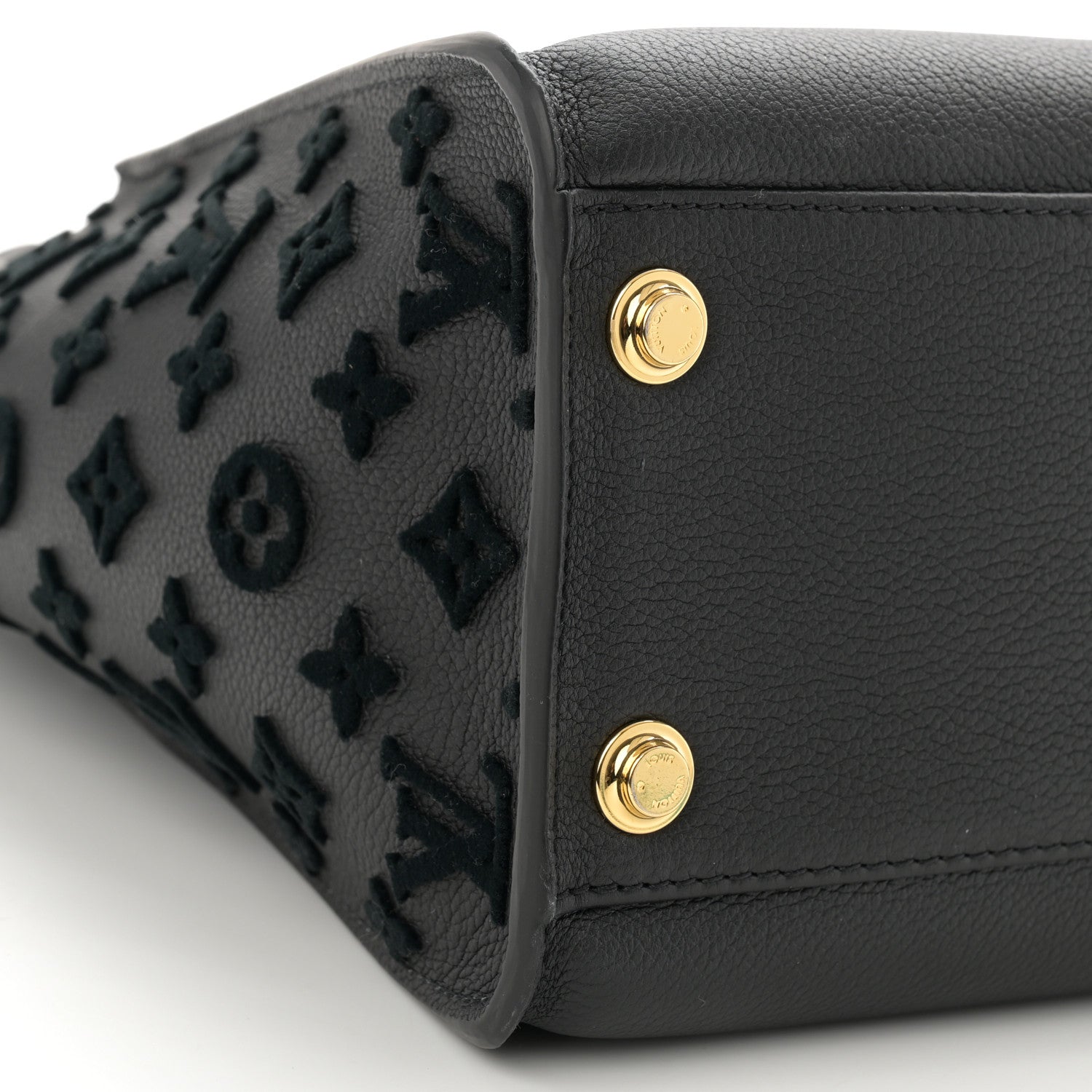 Louis Vuitton Calfskin Monogram Tufting On My Side Black 9 of 10