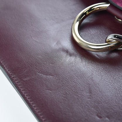 Chloe Suede Calfskin Medium Faye Shoulder Bag Dark Purple 12 of 12