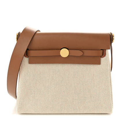 Hermes Military Toile Vache Hunter Herbag Zip Retourne 20 Ecru Beige Fauve 1 of 11