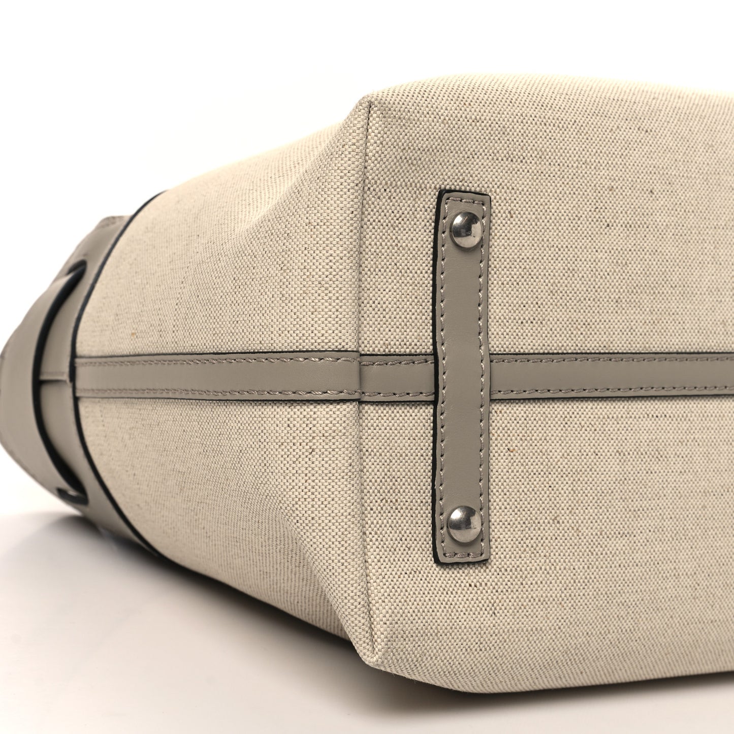 Canvas Calfskin Medium Belt Bag Mineral Grey