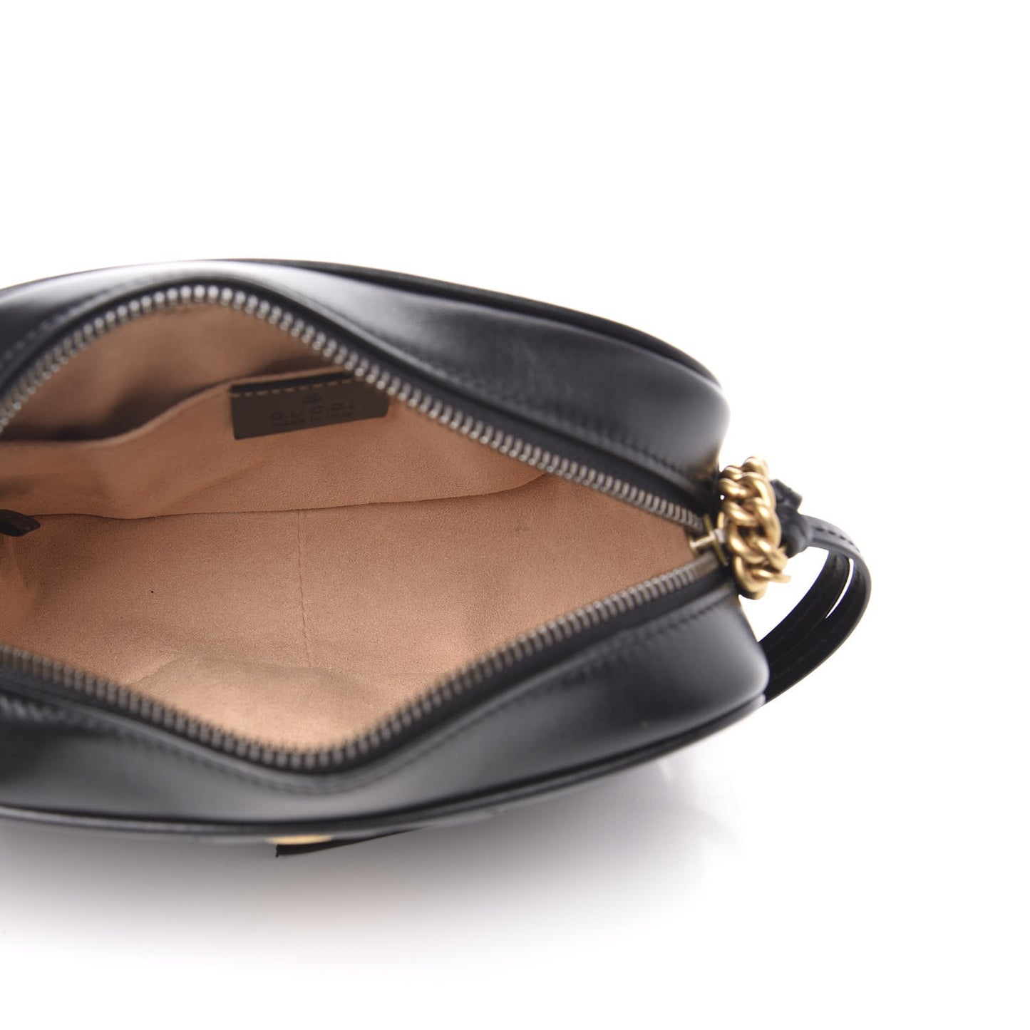 Calfskin Matelasse Mini GG Marmont Chain Shoulder Bag Black