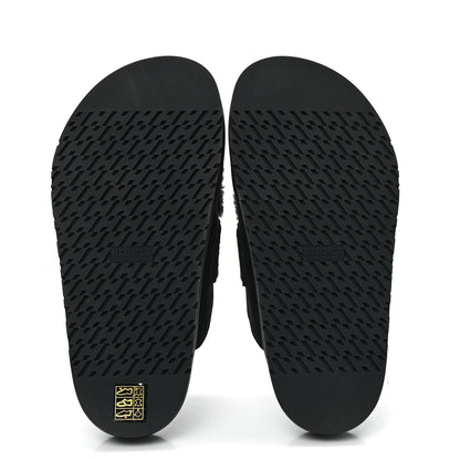 Hermes Suede Goatskin Shearling Go Mules 36 Black 6 of 9