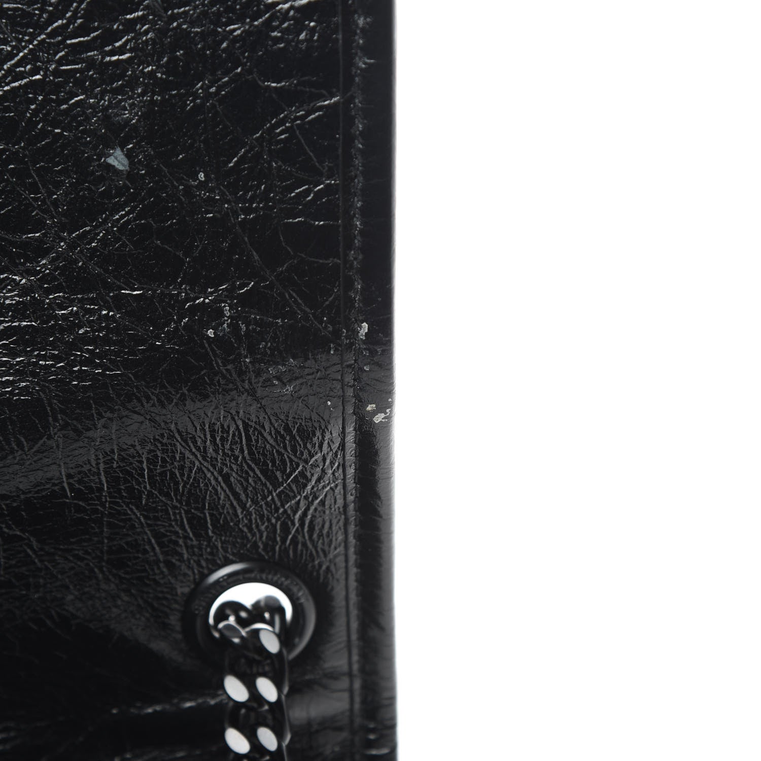Saint Laurent Crinkled Calfskin Matelasse Monogram Large Niki Chain Satchel Black 15 of 20