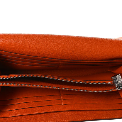 Hermes Chevre Mysore Kelly Longue Wallet Feu 5 of 9