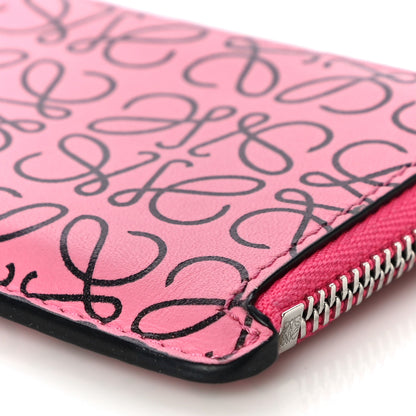 Loewe Engraved Calfskin Anagram Coin Card Holder Wild Rose 11 of 14