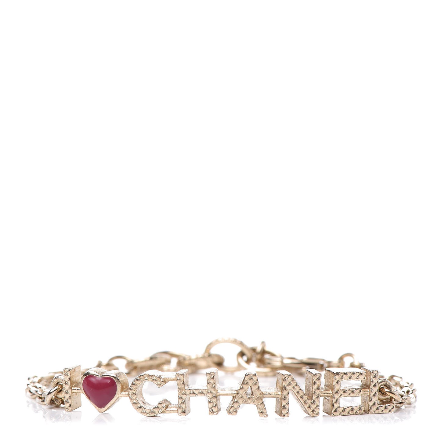 Quilted I Heart Logo Bracelet Gold