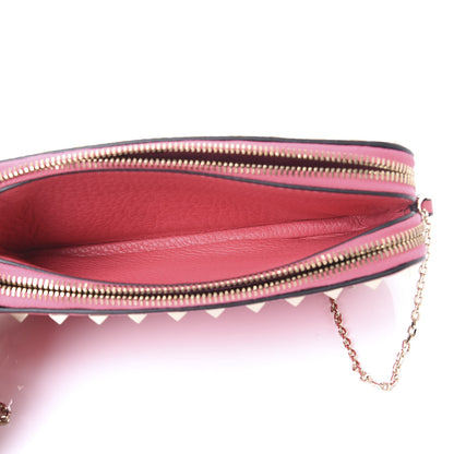 Valentino Garavani Pebbled Calfskin Rockstud Chain Pouch Shoulder Bag Shadow Pink 5 of 10