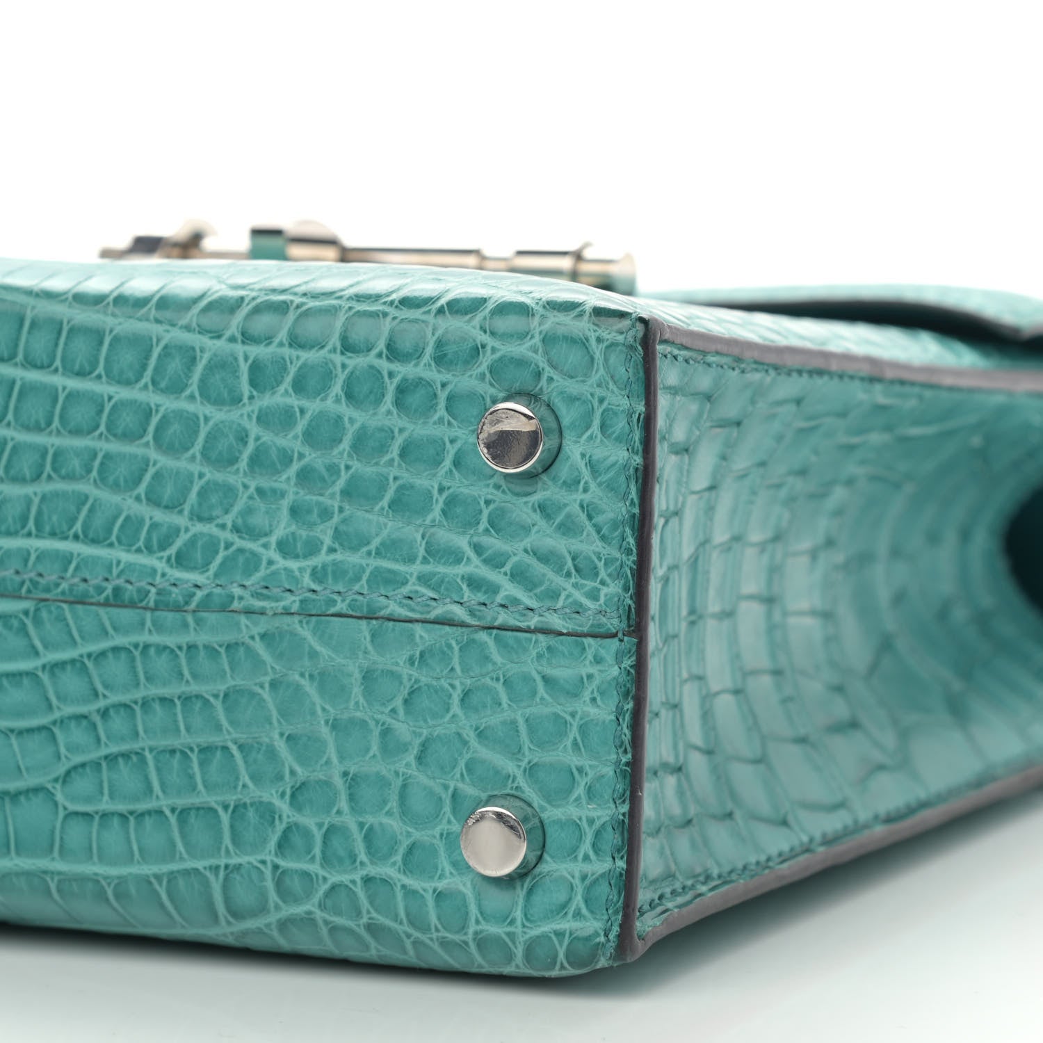 Hermes Matte Alligator Verrou 21 Bleu Paon 10 of 13