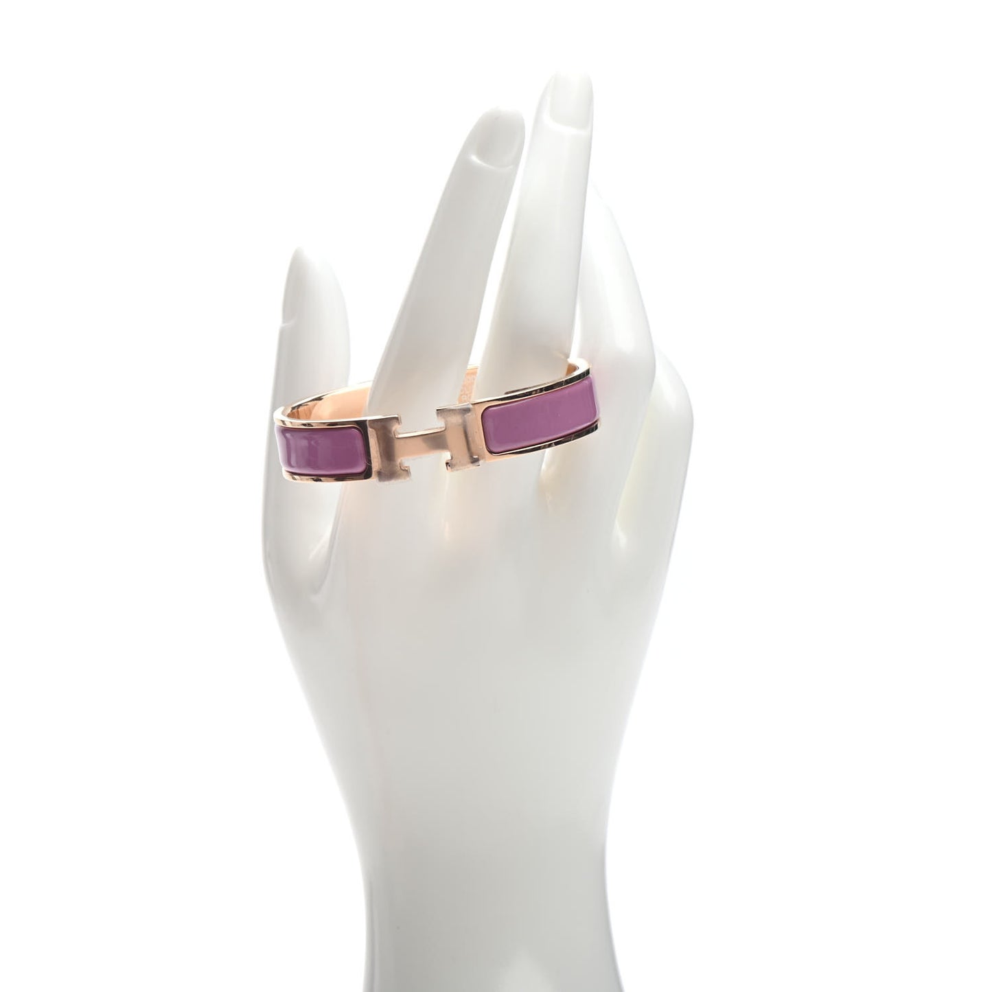 Enamel Narrow Clic Clac H Bracelet PM Rose Cendre