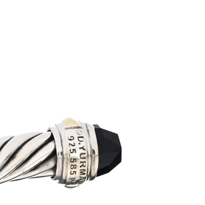 David Yurman Sterling Silver 14K Yellow Gold Black Onyx 7mm Cable Classics Bracelet 3 of 3
