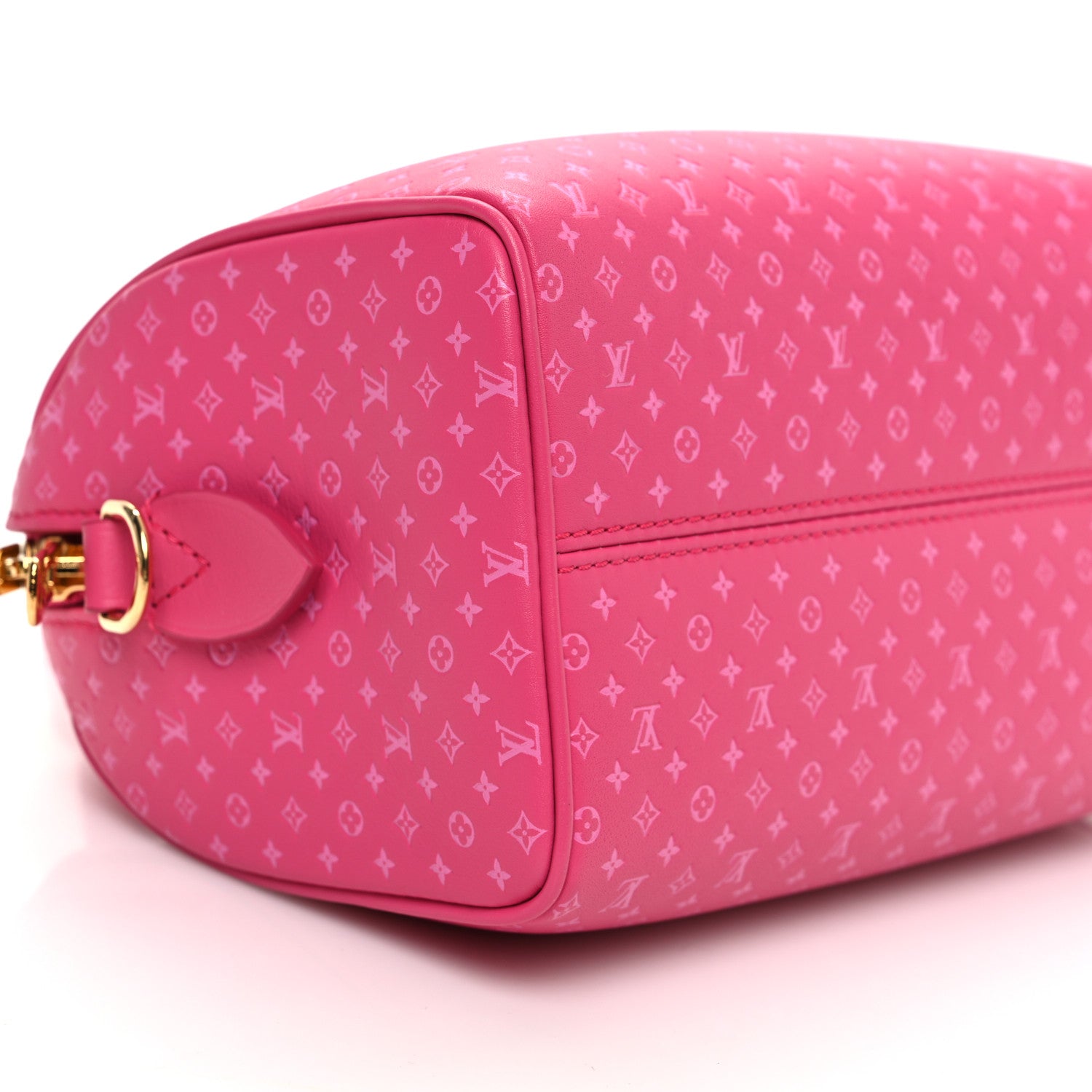 Louis Vuitton Calfskin Nanogram Embossed Speedy Bandouliere 20 Rose 8 of 9