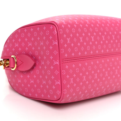 Louis Vuitton Calfskin Nanogram Embossed Speedy Bandouliere 20 Rose 8 of 9