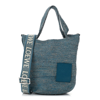 Loewe Raffia Mini Slit Tote Bag Blue 1 of 11