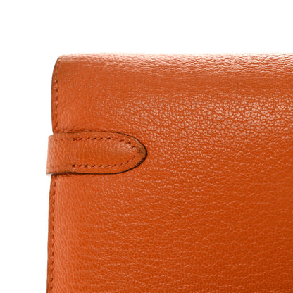 Hermes Chevre Mysore Kelly Longue Wallet Orange 10 of 12