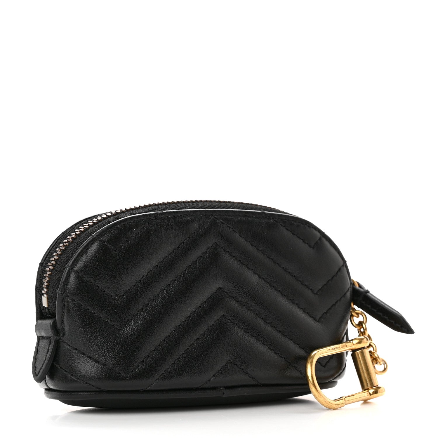 Gucci Calfskin Matelasse GG Marmont Key Pouch Black 3 of 12