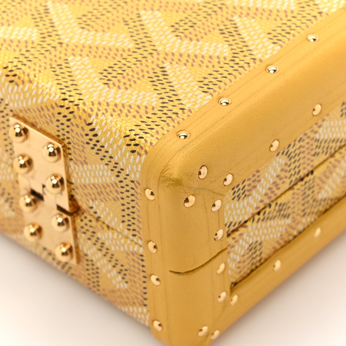 Goyardine Precious Metals Minaudiere Trunk Bag Gold