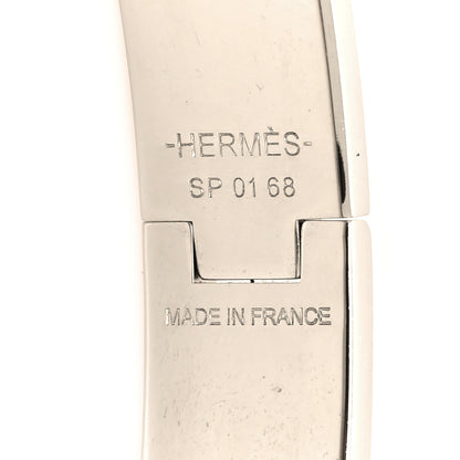 Hermes Enamel Printed Charniere Tendresse Feline Tattoo Hinged Bracelet M Positif Negatif 4 of 4