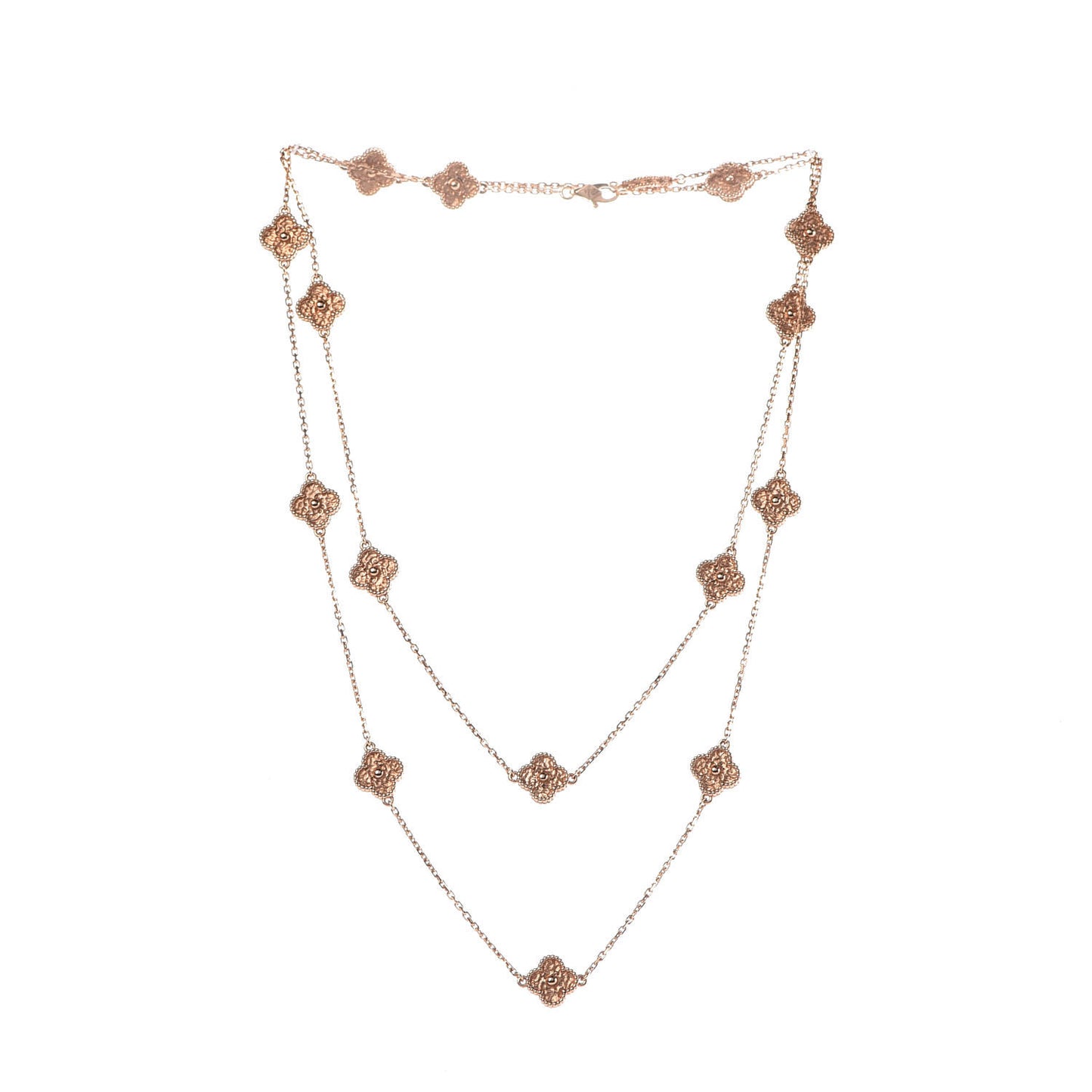 18K Rose Gold 16 Motifs Sweet Alhambra Necklace