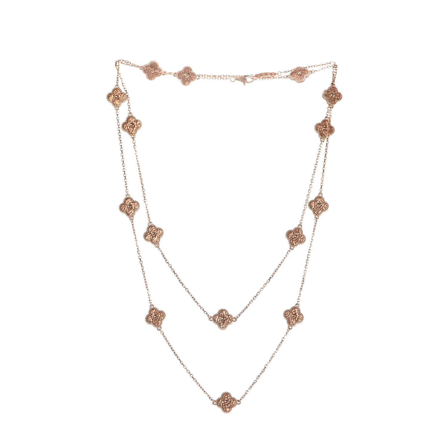 Van Cleef & Arpels 18K Rose Gold 16 Motifs Sweet Alhambra Necklace 3 of 5