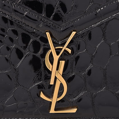 Saint Laurent Patent Turtle Embossed Monogram Cassandra Clasp Bag Black 10 of 13