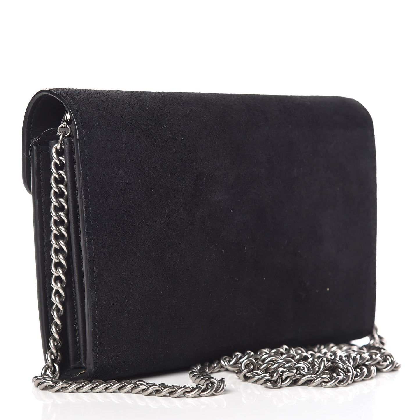 Suede Mini Dionysus Chain Wallet Black