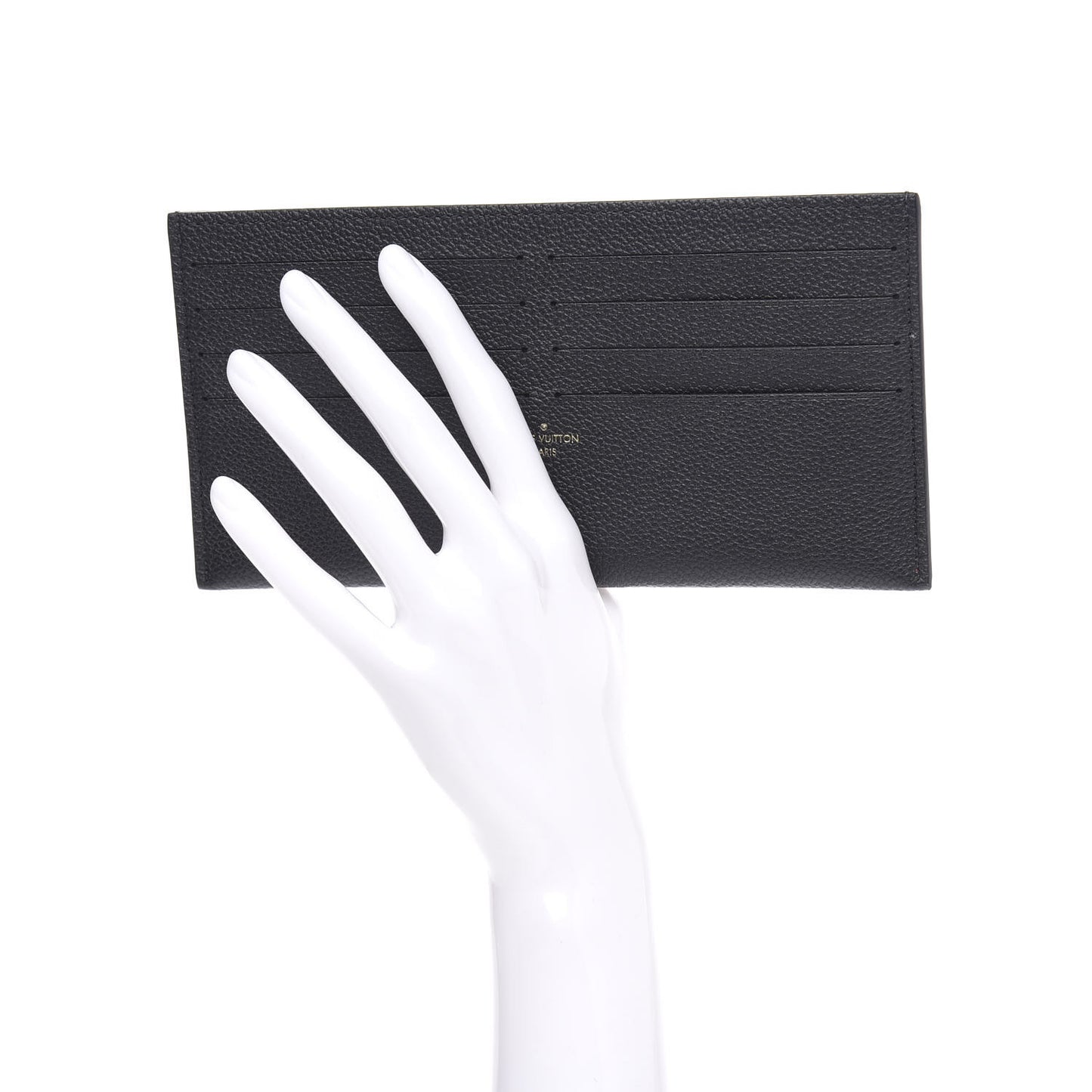 Calfskin Felicie Chain Wallet Card Holder Insert Black